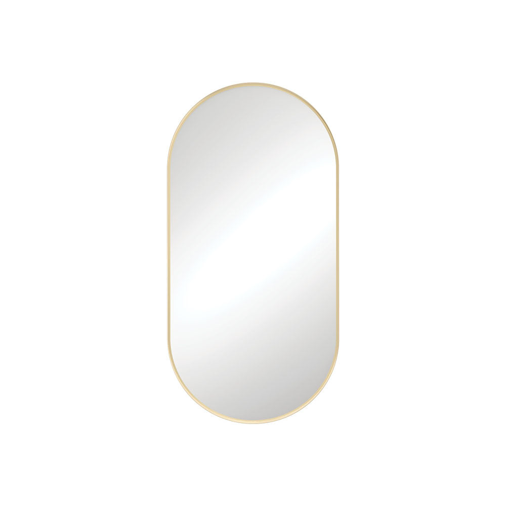 Empire Urban Brass Gold Framed Pill Oval Shaped Mirror 450 x 900mm