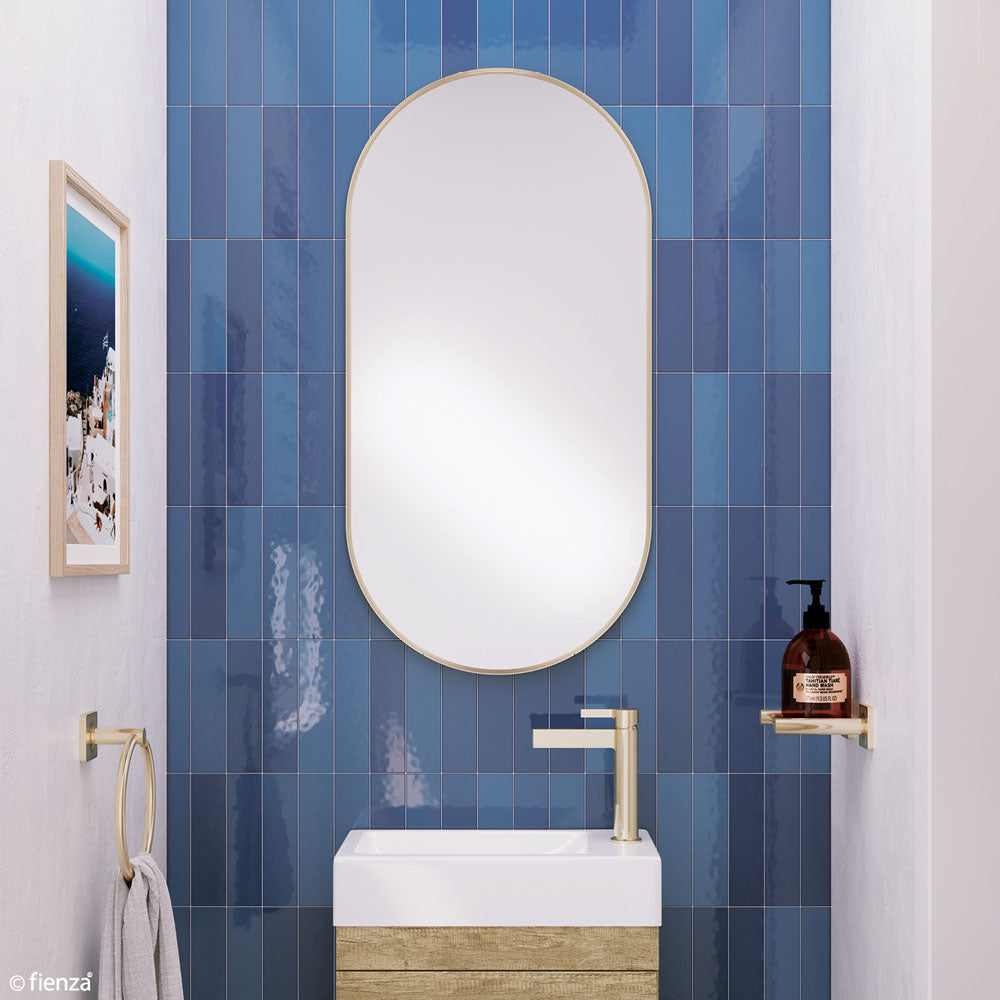 Empire Urban Brass Gold Framed Pill Oval Shaped Mirror 450 x 900mm