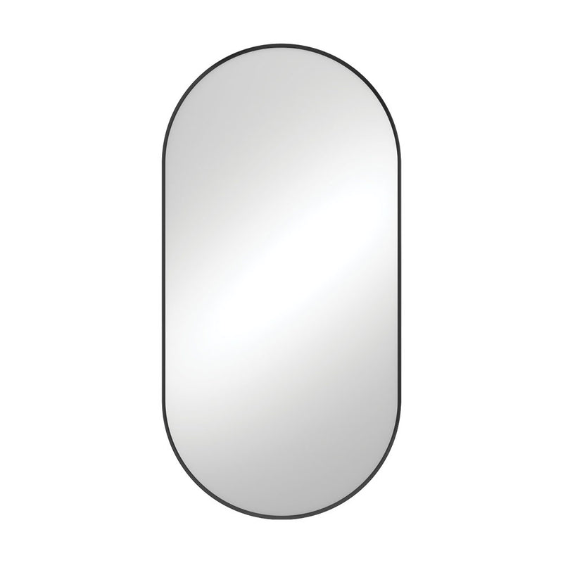 Empire Matte Black Framed Pill Oval Shaped Mirror 600 x 1200mm