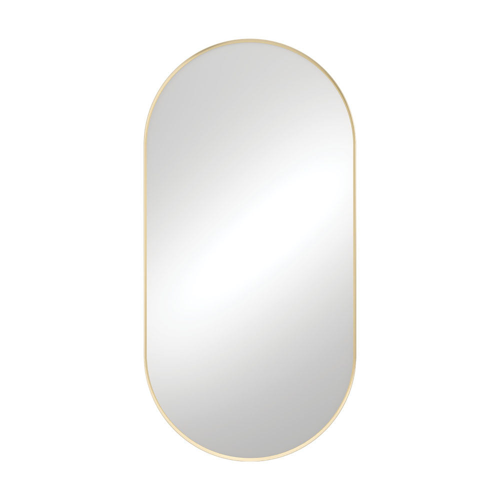 Empire Urban Brass Gold Framed Pill Oval Shaped Mirror 600 x 1200mm