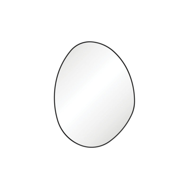 Fienza Pebble Matte Black Asymmetrical Framed Mirror, 700 x 920mm