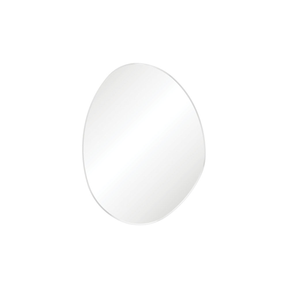 Fienza Pebble Matte White Asymmetrical Framed Mirror, 700 x 920mm