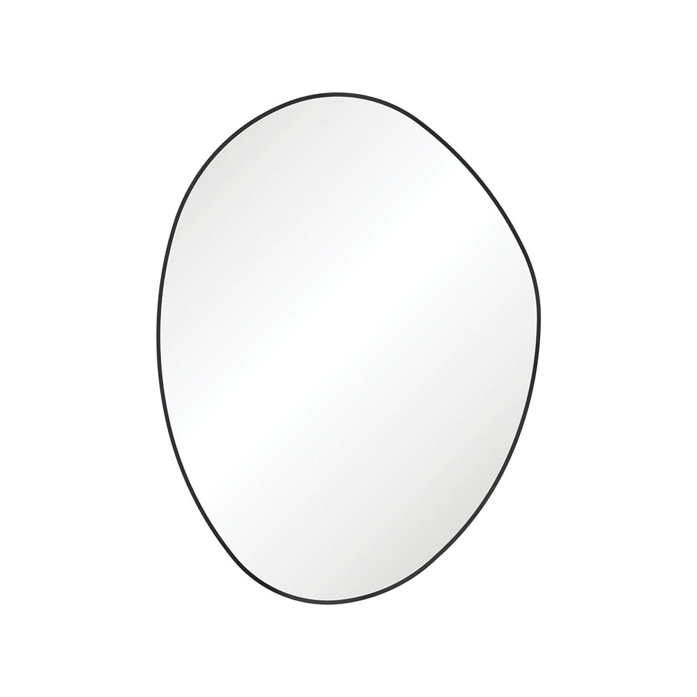Fienza Pebble Matte Black Asymmetrical Framed Mirror, 900 x 1200mm