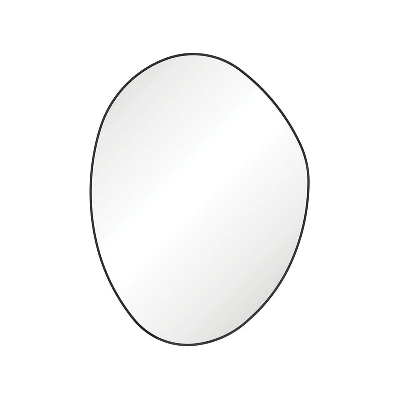 Fienza Pebble Matte Black Asymmetrical Framed Mirror, 900 x 1200mm