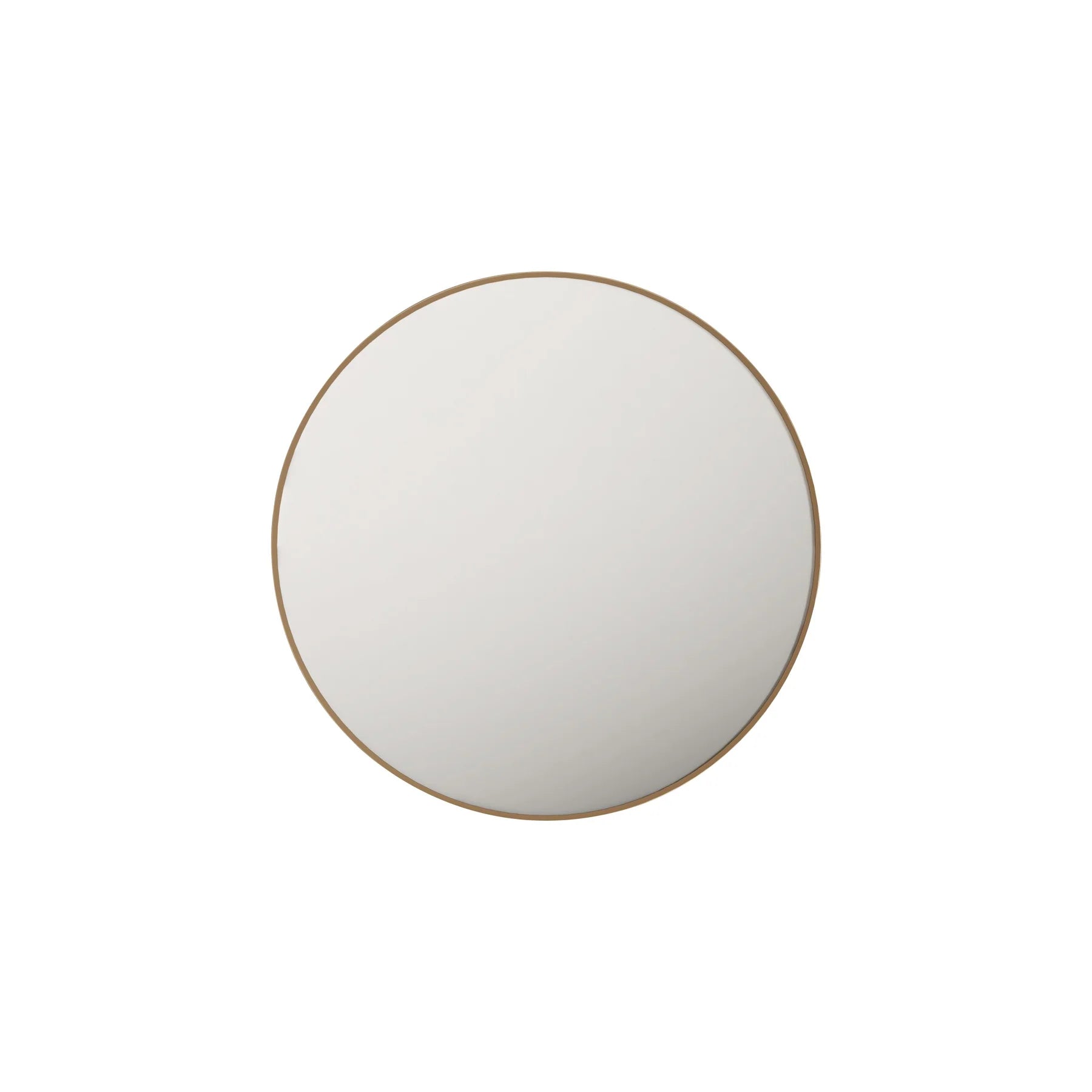 Aluminum Framed 600mm Round Mirror - Brushed Gold