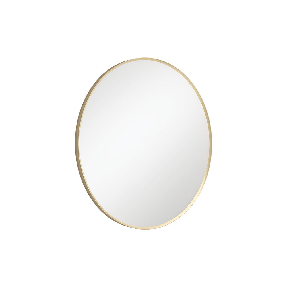 Reba Urban Brass Framed Round Mirror, 600mm, Urban Brass