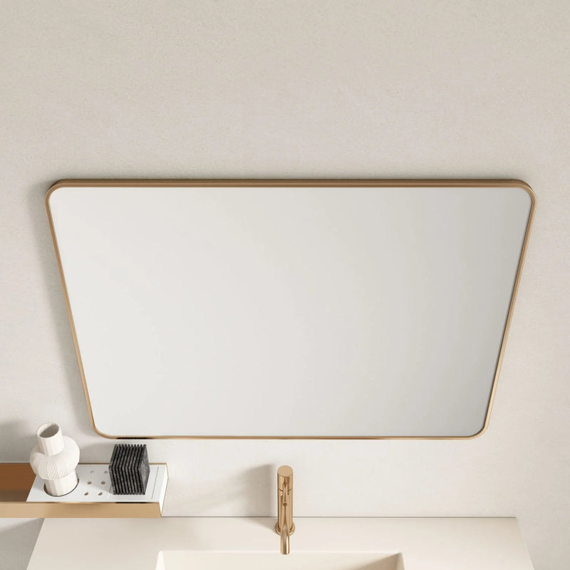 Aluminum Framed 600mm Rectangular Mirror- Brushed Gold