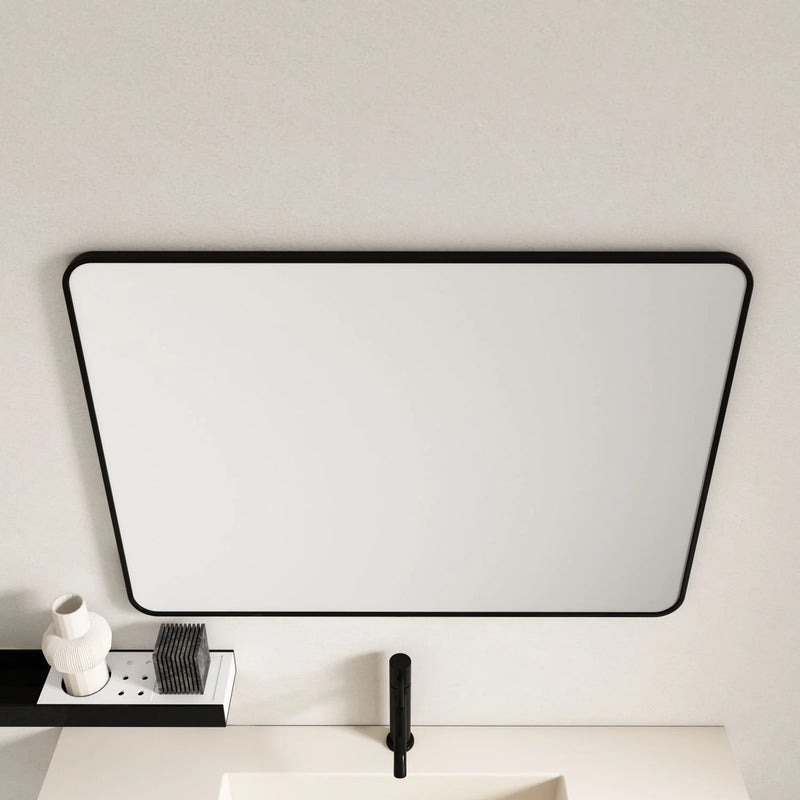 Aluminum Framed 600mm Rectangular Mirror- Matt Black