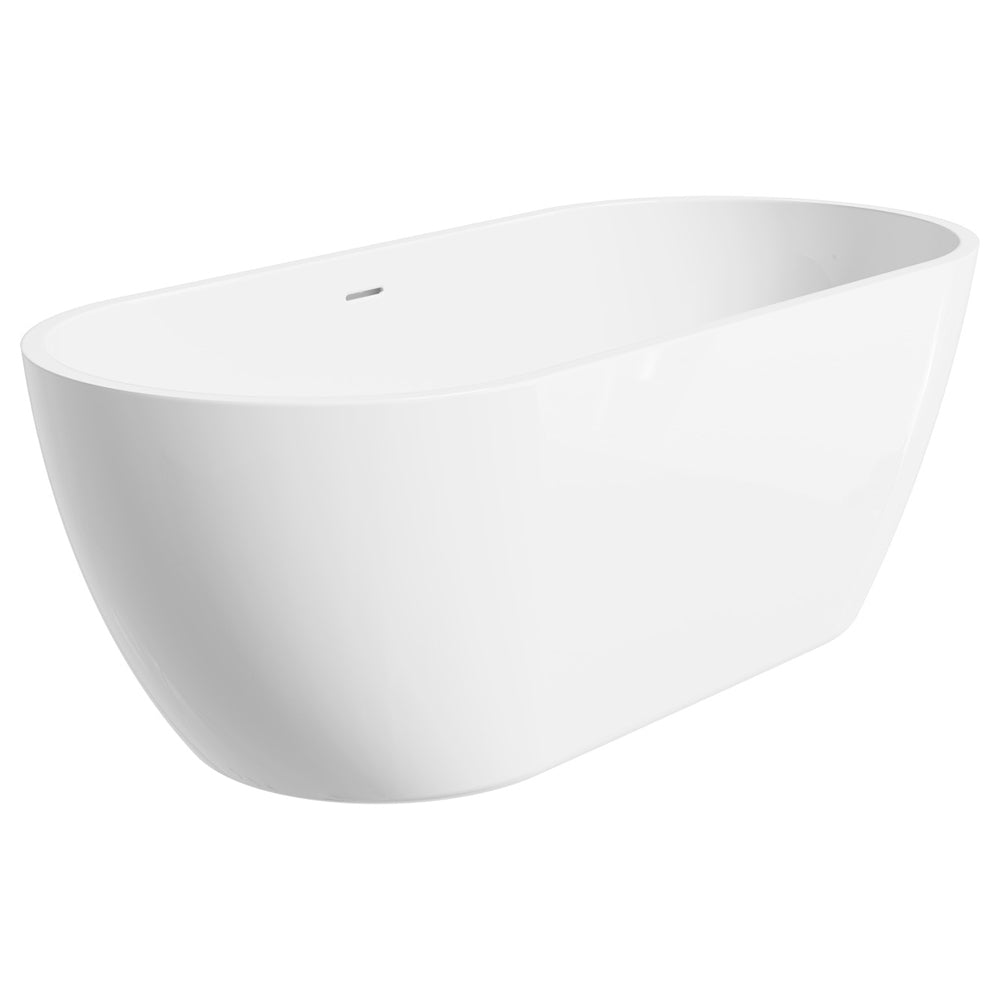1530mm Ovia Egg Freestanding Bathtub Acrylic Gloss White