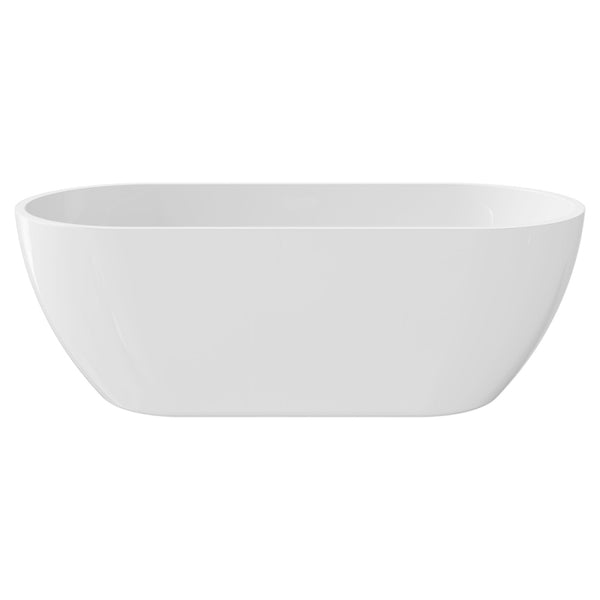 1700mm Ovia Egg Freestanding Bathtub Acrylic Gloss White