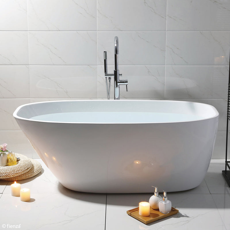 ATHENIA Freestanding Acrylic Bath Gloss White