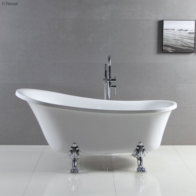 Fienza Clawfoot Acrylic Free Standing Bath Tub Chrome Feet