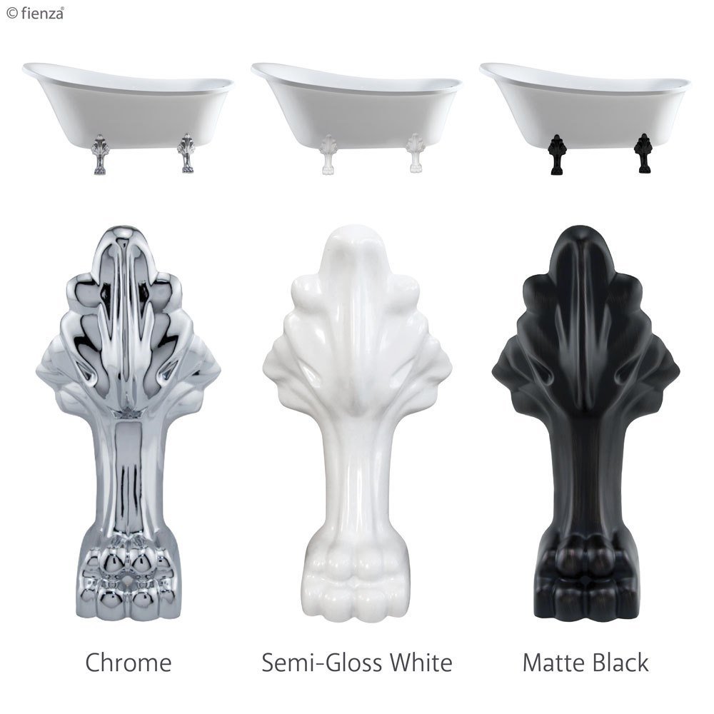 Fienza Clawfoot Acrylic Free Standing Bath Tub Chrome Feet