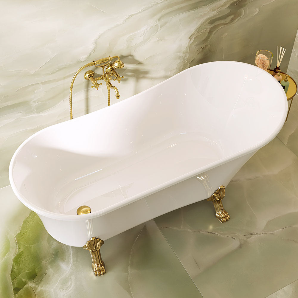 Fienza Clawfoot Acrylic Free Standing Bath Tub Chrome Feet