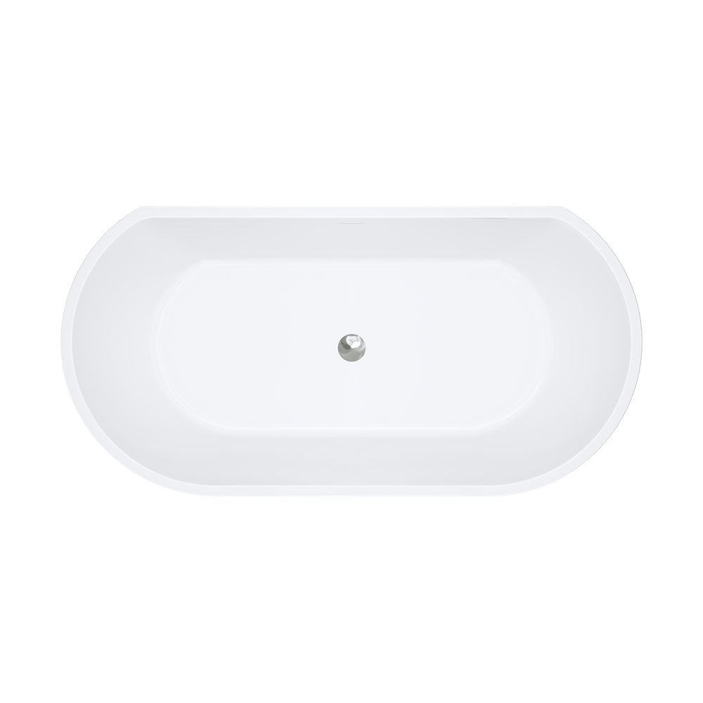 Fienza Dalia Back-to-Wall Acrylic Bath with Overflow, 1500mm