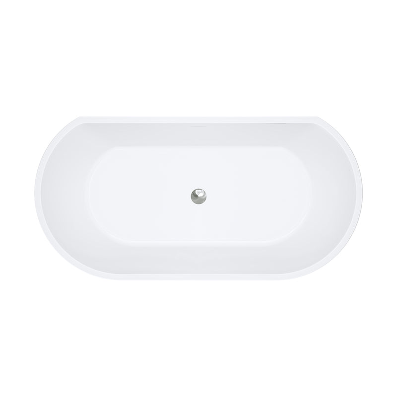 Fienza Dalia Back-to-Wall Acrylic Bath with Overflow, 1500mm