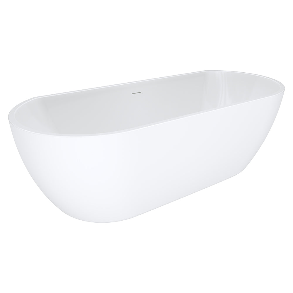 Fienza Dalia Back-to-Wall Acrylic Bath with Overflow, 1700mm