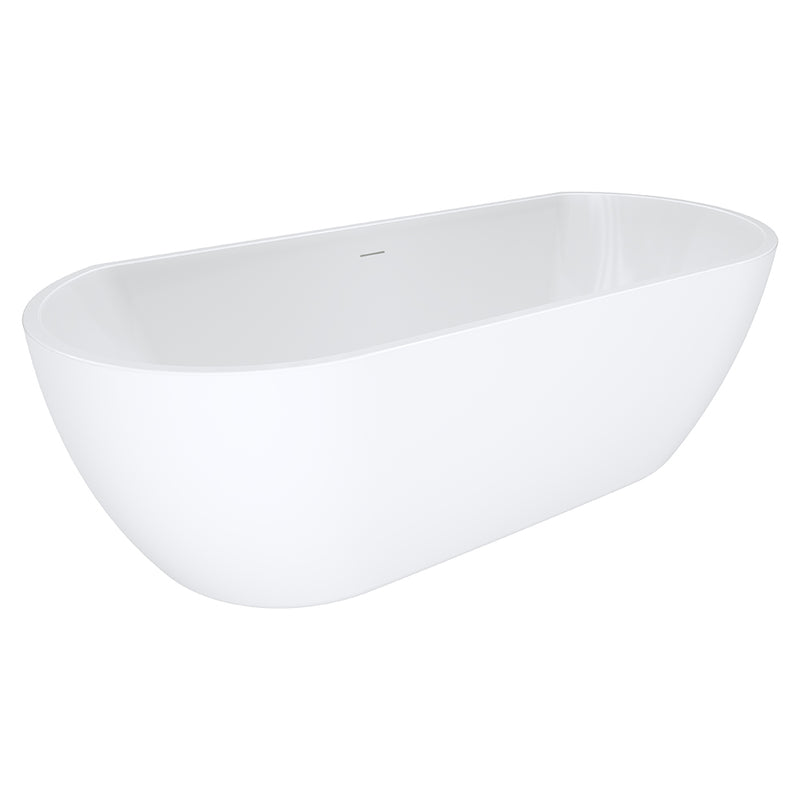 Fienza Dalia Back-to-Wall Acrylic Bath with Overflow, 1700mm
