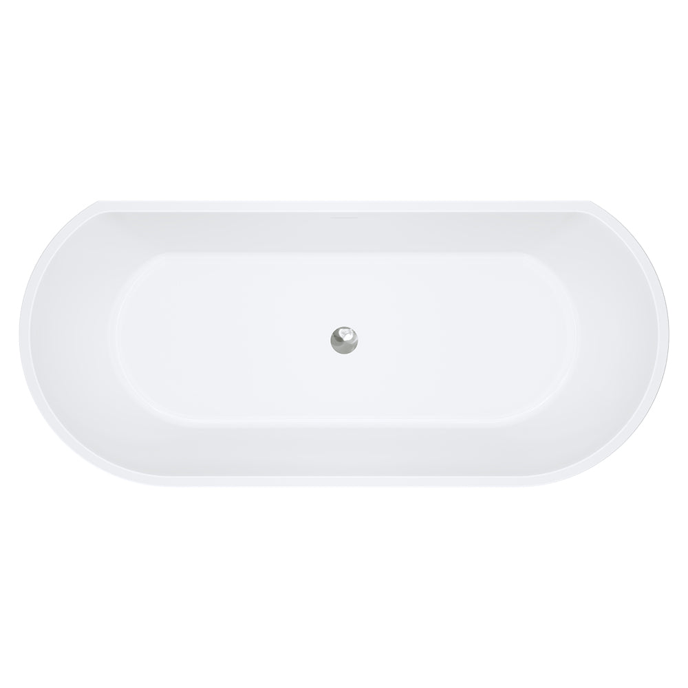 Fienza Dalia Back-to-Wall Acrylic Bath with Overflow, 1700mm