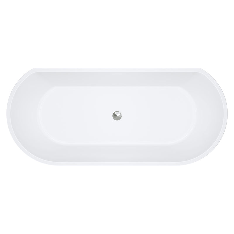 Fienza Dalia Back-to-Wall Acrylic Bath with Overflow, 1700mm