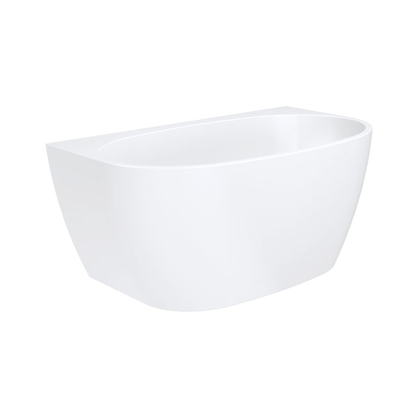 Fienza Keeto 1300mm Back To Wall Acrylic Bath with Overflow
