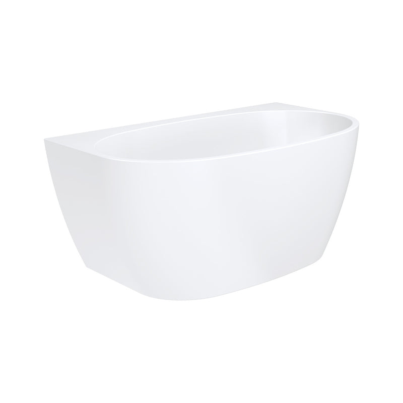 Fienza Keeto 1300mm Back To Wall Acrylic Bath with Overflow