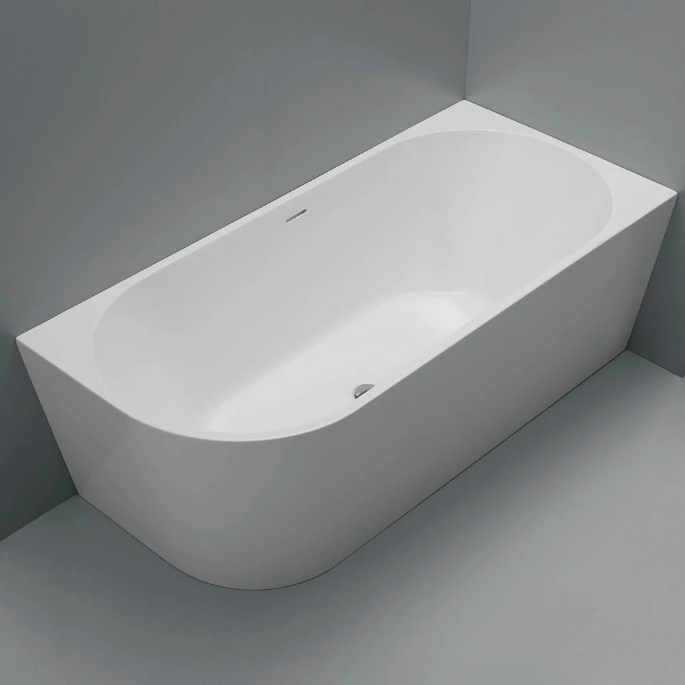 Ovia 1700mm Right Hand Corner Bath Tub Gloss White