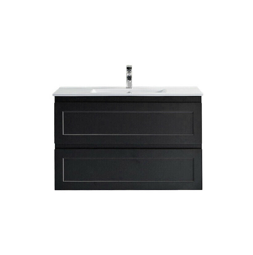 Matte Black Fremantle 900 Wall Hung Vanity