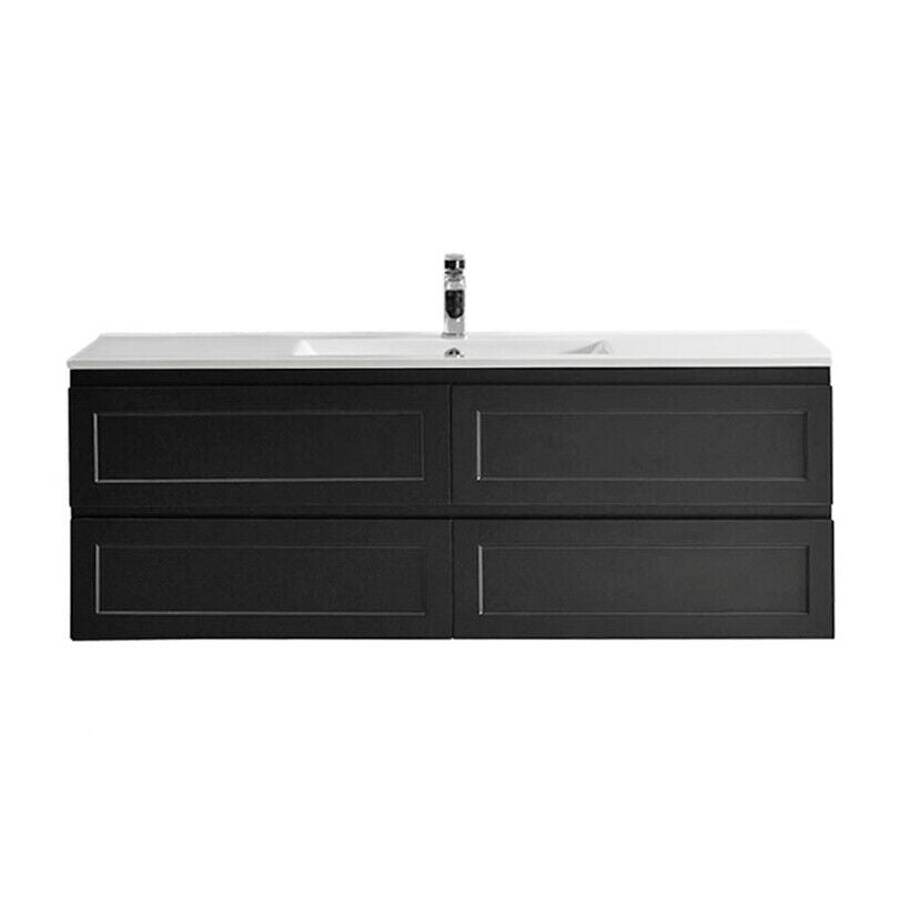 Matte Black Fremantle 1500 Wall Hung Vanity