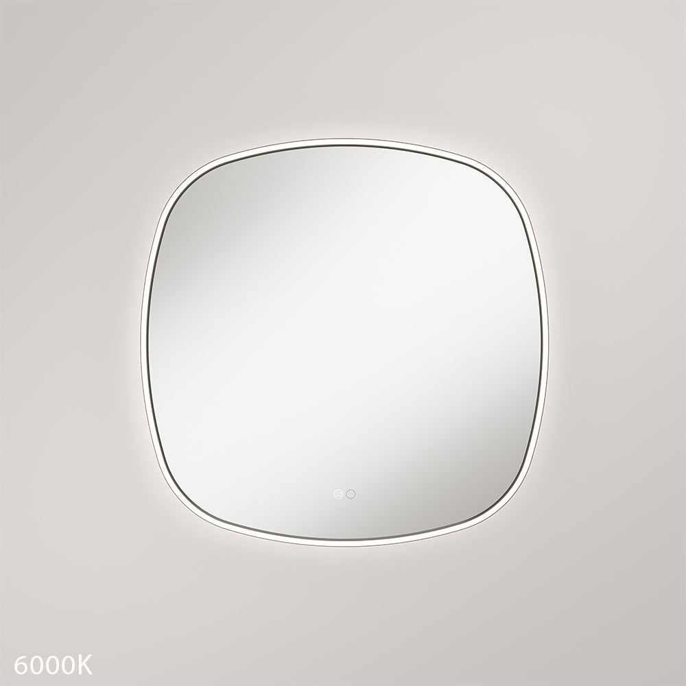 Fienza Kiara 700mm LED Framed Squircle Mirror - Matte Black