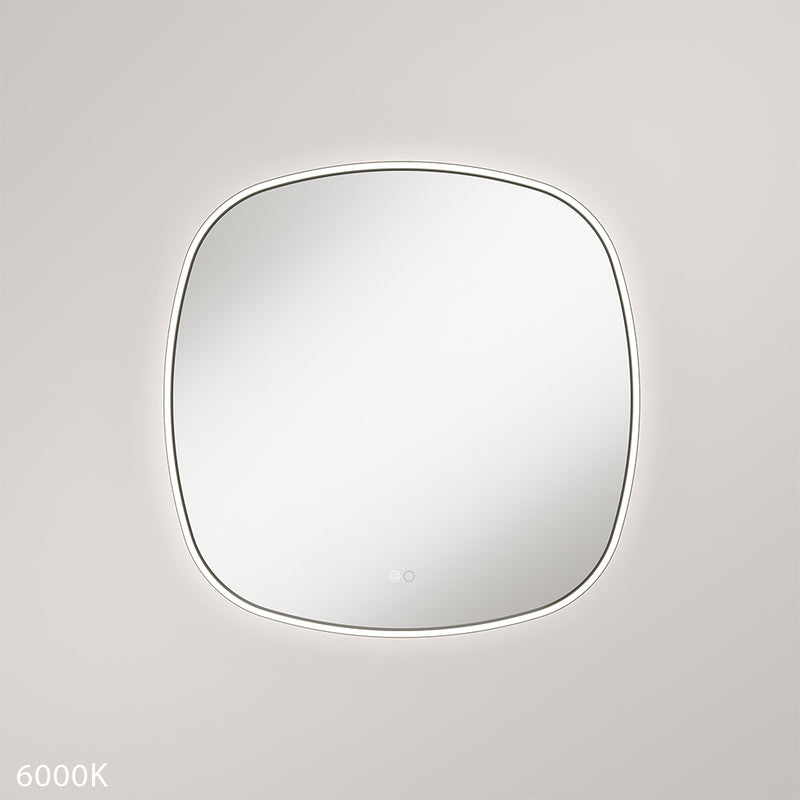 Fienza Kiara 700mm LED Framed Squircle Mirror - Matte Black
