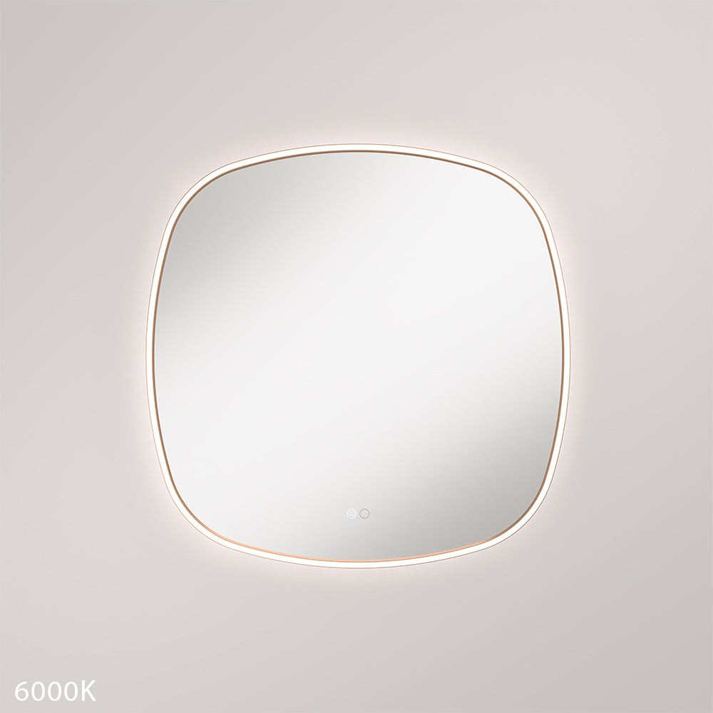Fienza Kiara 700mm LED Framed Squircle Mirror - Brushed Copper