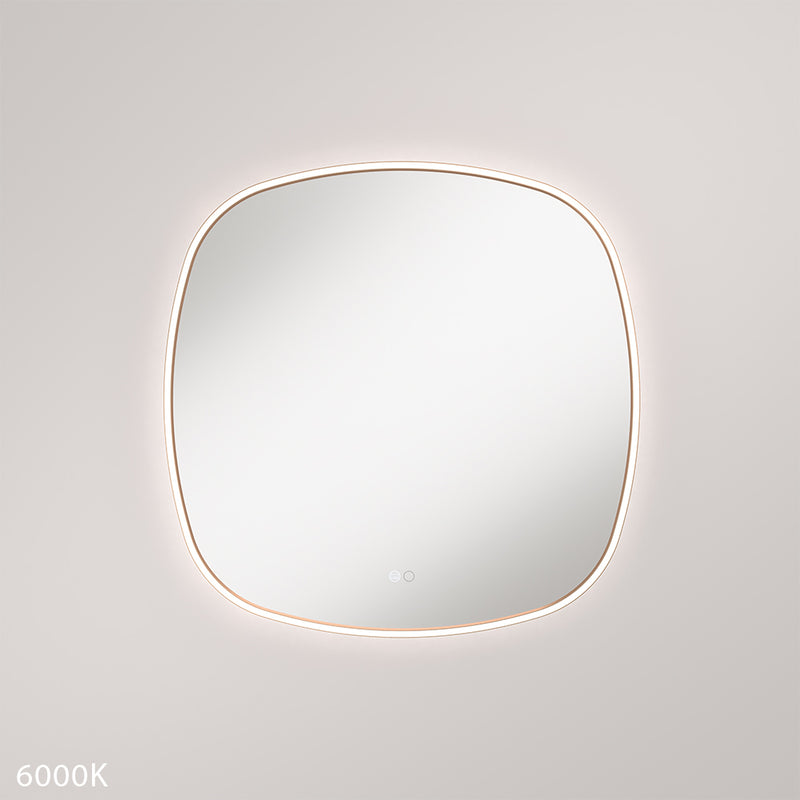 Fienza Kiara 700mm LED Framed Squircle Mirror - Brushed Copper