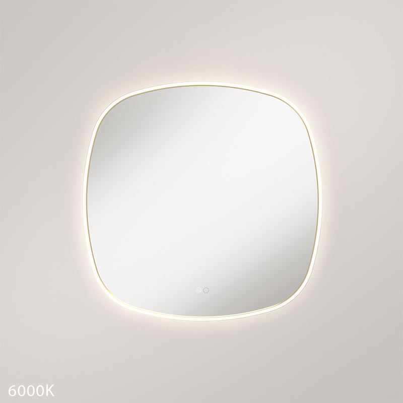 Fienza Kiara 700mm LED Framed Squircle Mirror - Urban Brass