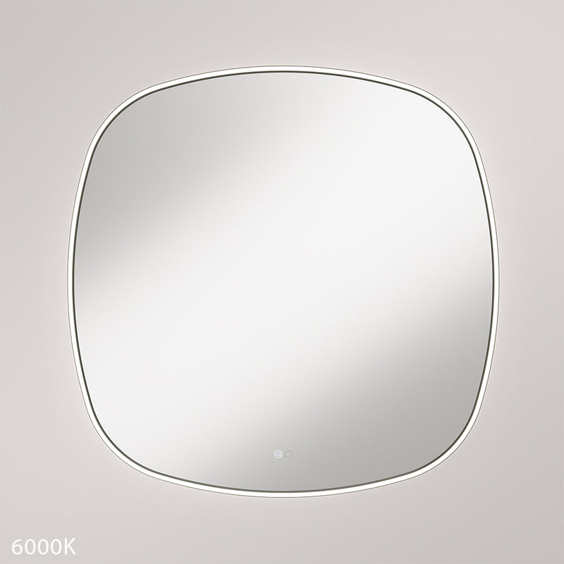 Fienza Kiara 900mm LED Framed Squircle Mirror - Matte Black