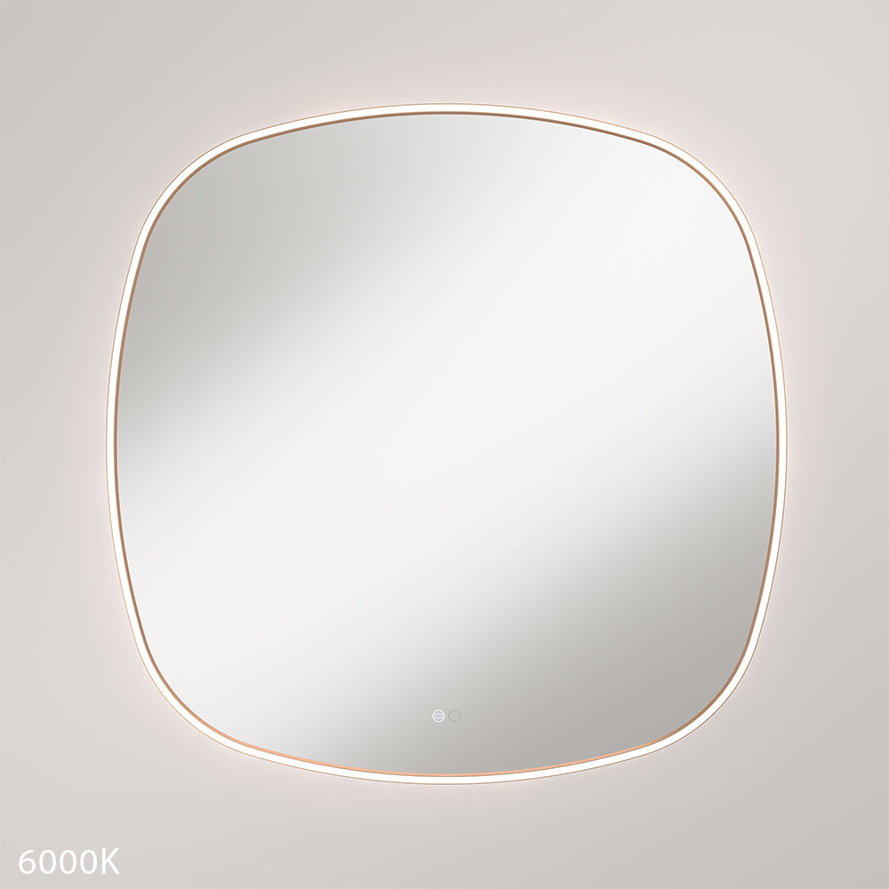 Fienza Kiara 900mm LED Framed Squircle Mirror - Brushed Copper
