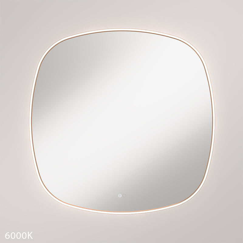 Fienza Kiara 900mm LED Framed Squircle Mirror - Brushed Copper