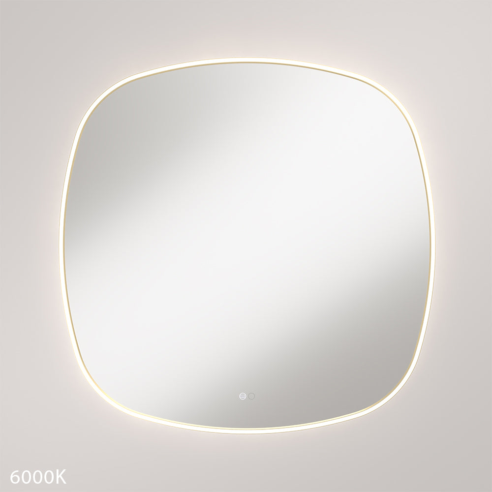 Fienza Kiara 900mm LED Framed Squircle Mirror - Urban Brass