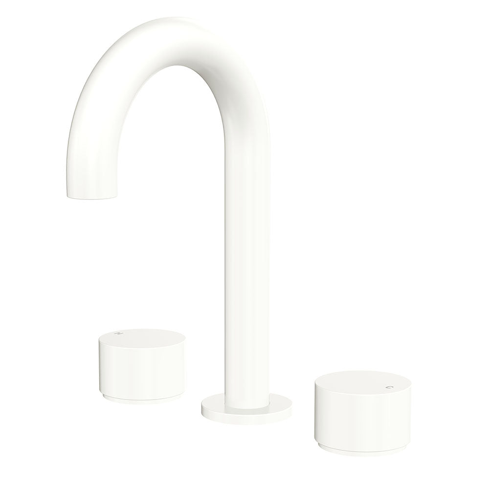 Fienza Kaya Round Hob Set - Round Taps - Matte White 338101MW