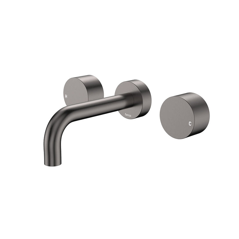 Fienza Kaya Wall Set - Round Taps - 130mm Outlet - Gun Metal 338102GM-130-LF