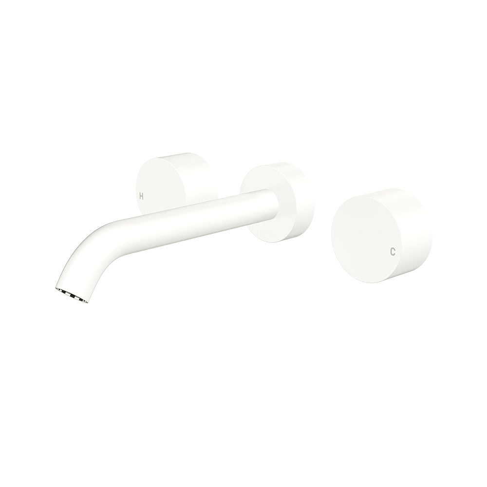 Fienza Kaya Wall Set - Round Taps - 180mm Outlet - Matte White 338102MW
