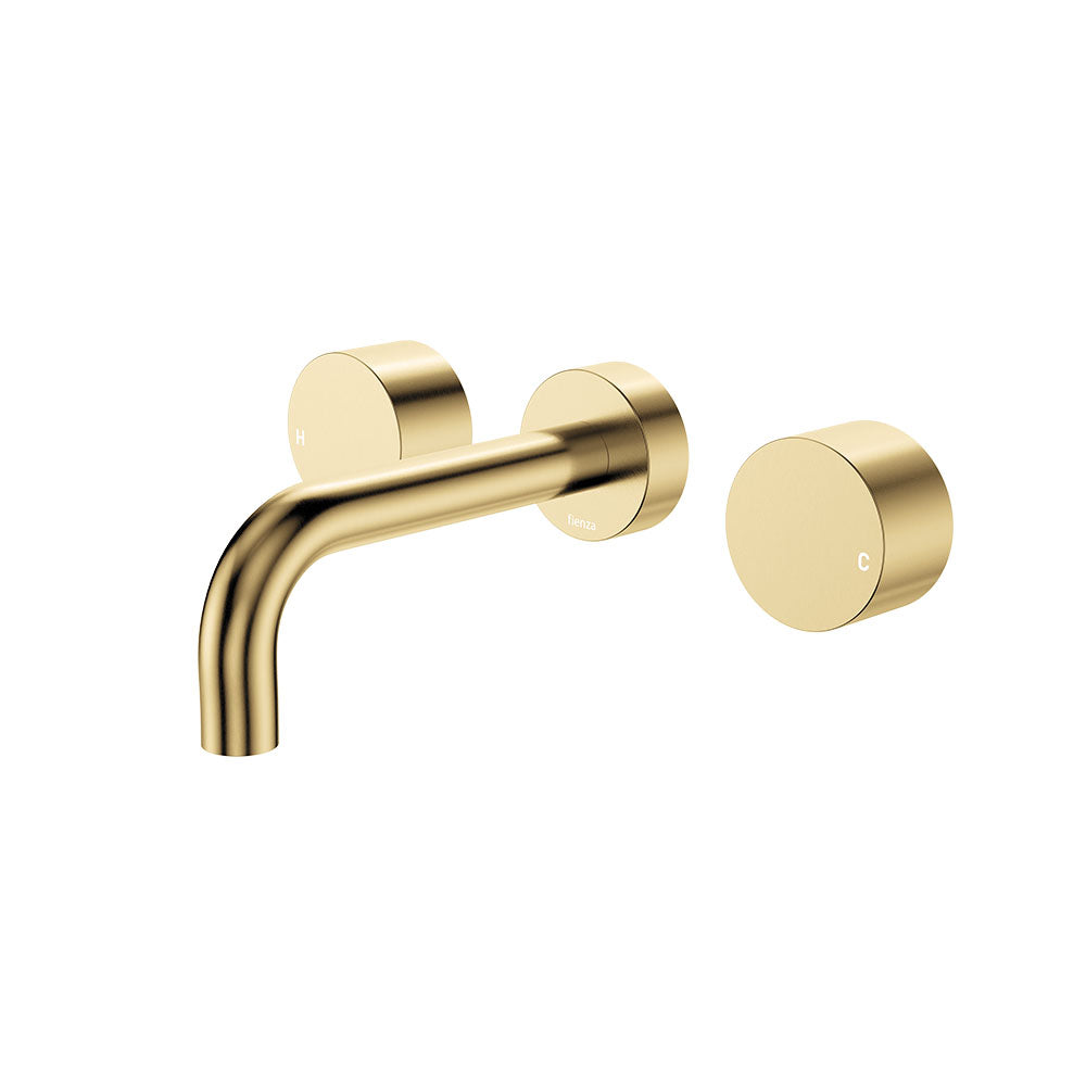 Fienza Kaya Wall Set - Round Taps - 130mm Outlet - Urban Brass 338102UB-130-LF