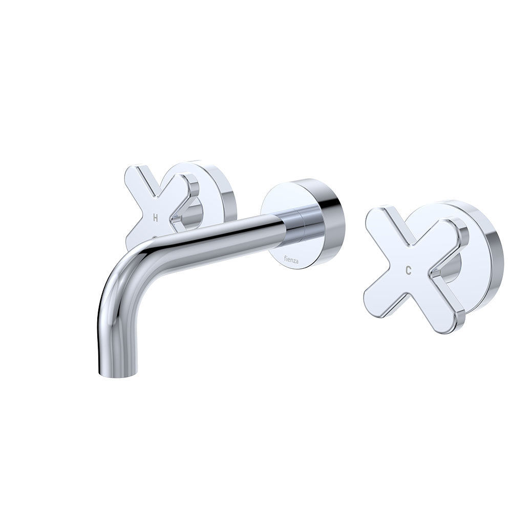 Fienza Kaya Wall Set - Cross Taps - 130mm - Chrome 343102-130-LF