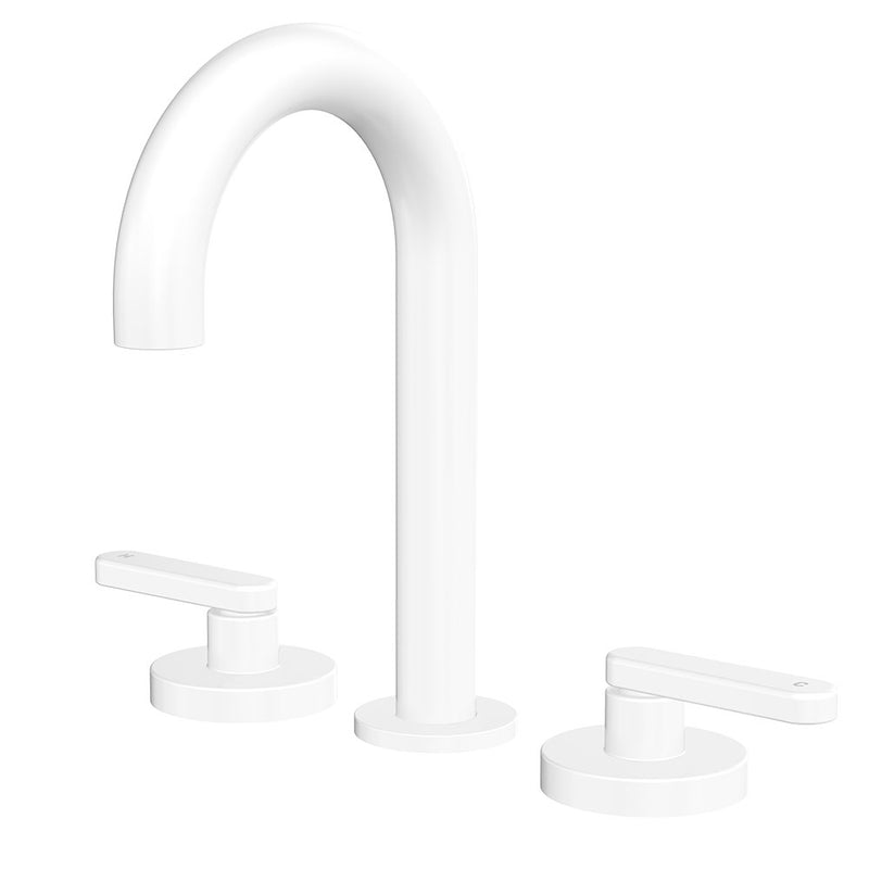 Fienza Kaya Round Hob Set - Lever Taps - Matte White 344101MW-LF