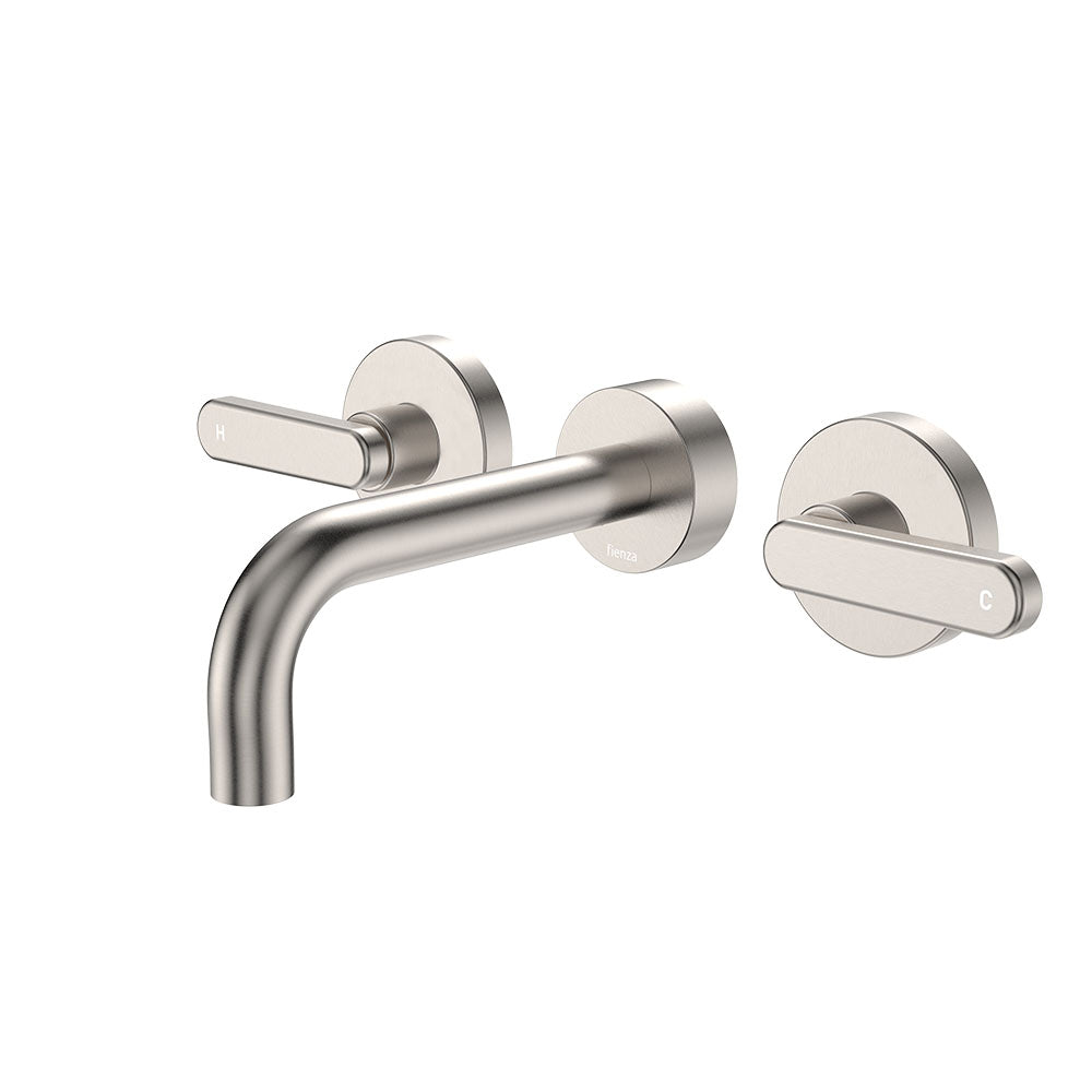 Fienza Kaya Wall Set - Lever Taps - 130mm - Brushed Nickel 344102BN-130-LF
