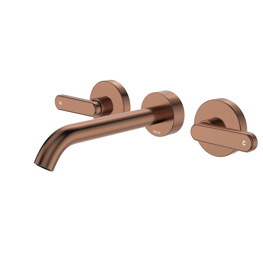 Fienza Kaya Wall Set - Lever Taps - 180mm - Brushed Copper 344102CO-LF