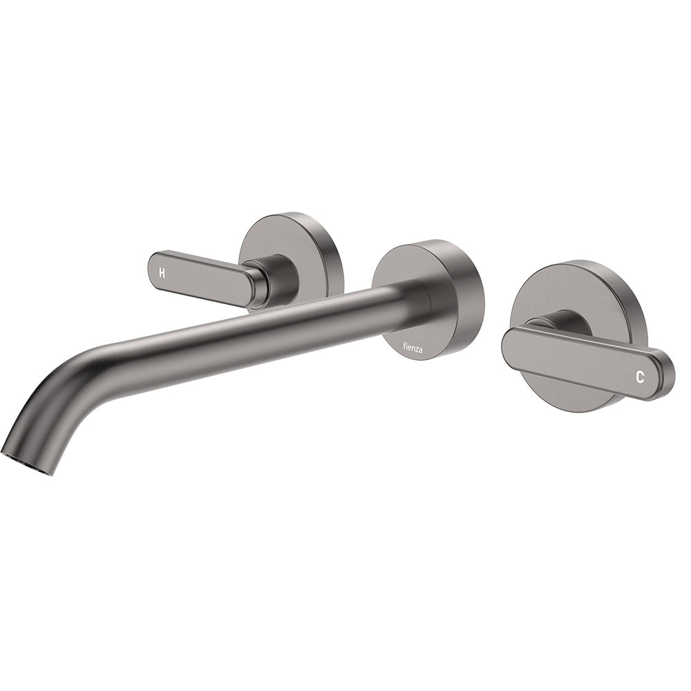 Fienza Kaya Wall Set - Lever Taps - 220mm - Gun Metal 344102GM-220-LF