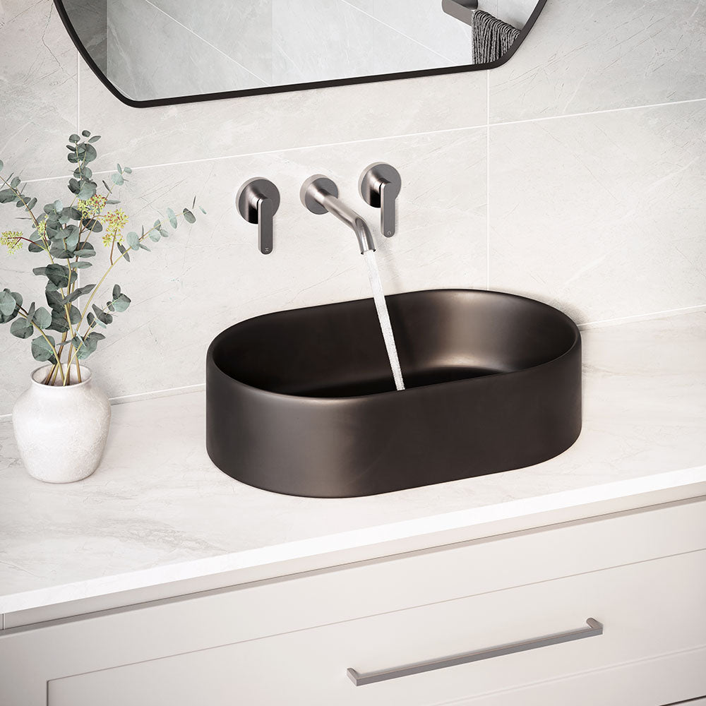 Fienza Kaya Wall Set - Lever Taps - 180mm - Gun Metal 344102GM-LF alternate view