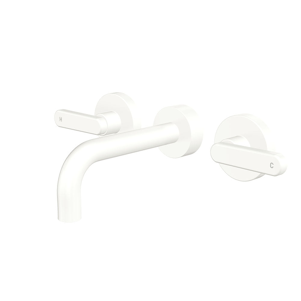 Fienza Kaya Wall Set - Lever Taps - 130mm - Matte White 344102MW-130-LF