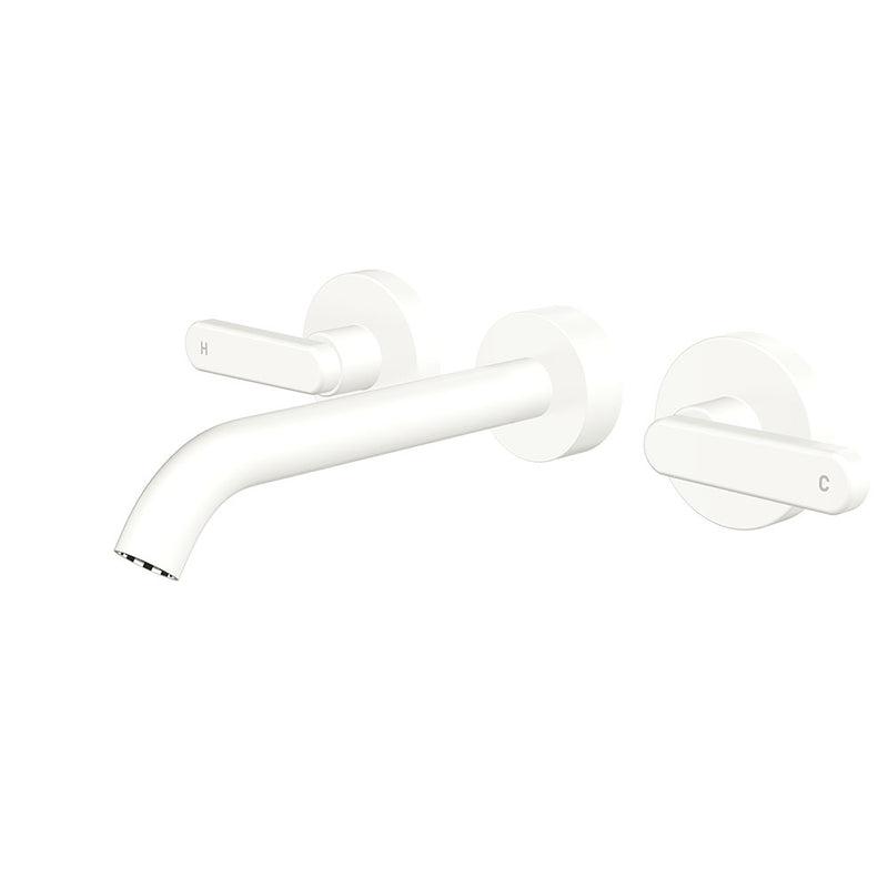 Fienza Kaya Wall Set - Lever Taps - 180mm - Matte White 344102MW-LF